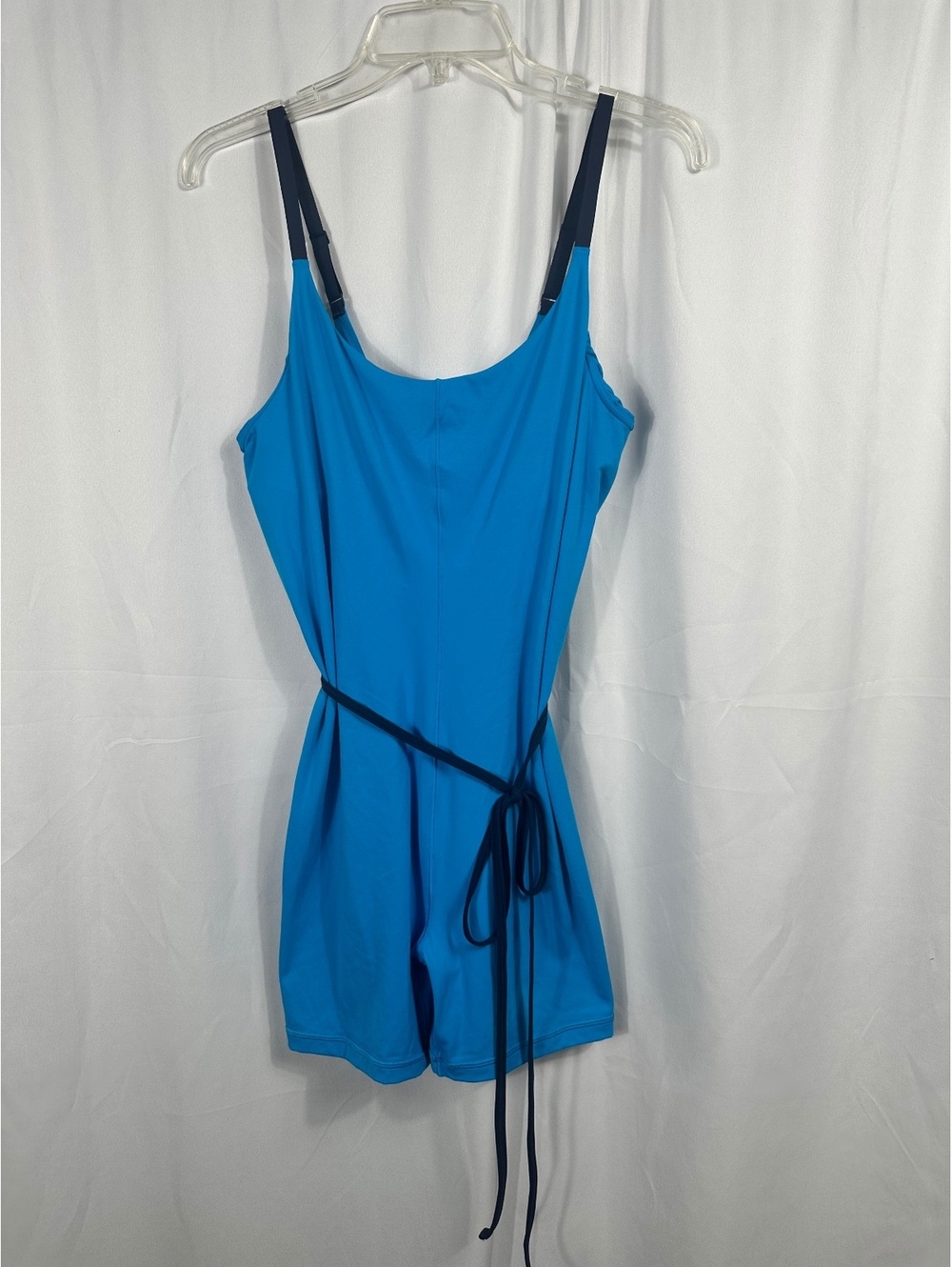 Aerie Offline Blue One-Piece Romper with Adjustable Straps and Waist Tie Large